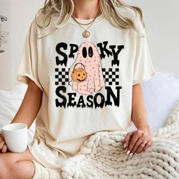 Unbranded Tops - Cute Spooky Season Sweatshirt,Halloween Sweatshirt, Womens Halloween Sweatshirt